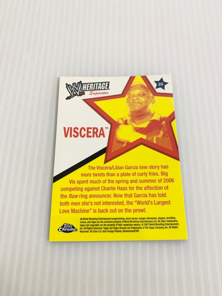 Viscera 2007 Topps Chrome WWE Heritage II Card # 30 - Image 2 of 2