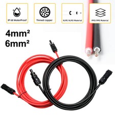 1-3m 4 6mm² Solarkabel (Rot und Schwarz) PV Verlängerungskabel mit Solar Stecker