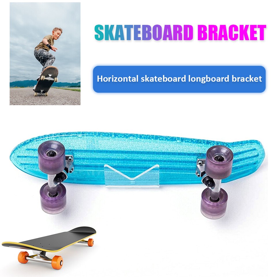 Skateboard Wall Mount Rack Acrylic Longboard Skate Scooter Display