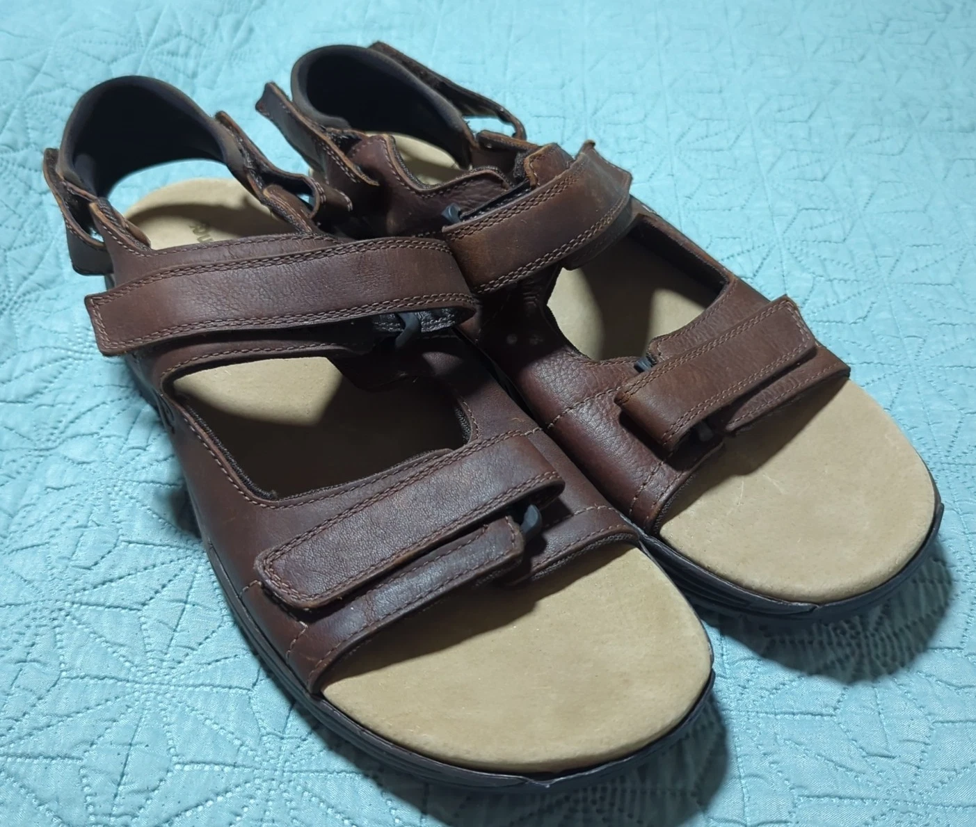 Sandali uomo Dunham New Balance St. Johnsbury taglia 16 D pelle marrone sportivi