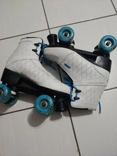 Hyper Diamond Squad Roller Skates 58MM White And Blue Size 8 Shoe Boots