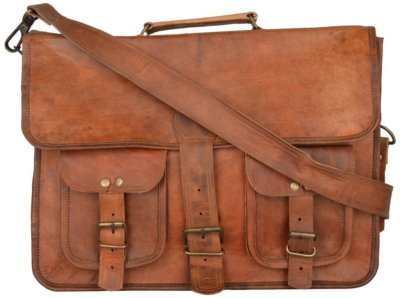 Men Real Leathery Vintage Leather Satchel Messenger Work Laptop Briefcase Bag