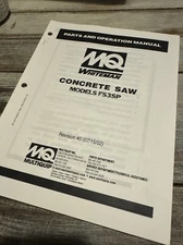Multiquip FS3SP Concrete Saw Instruction Parts Manual Maintenance Book Service