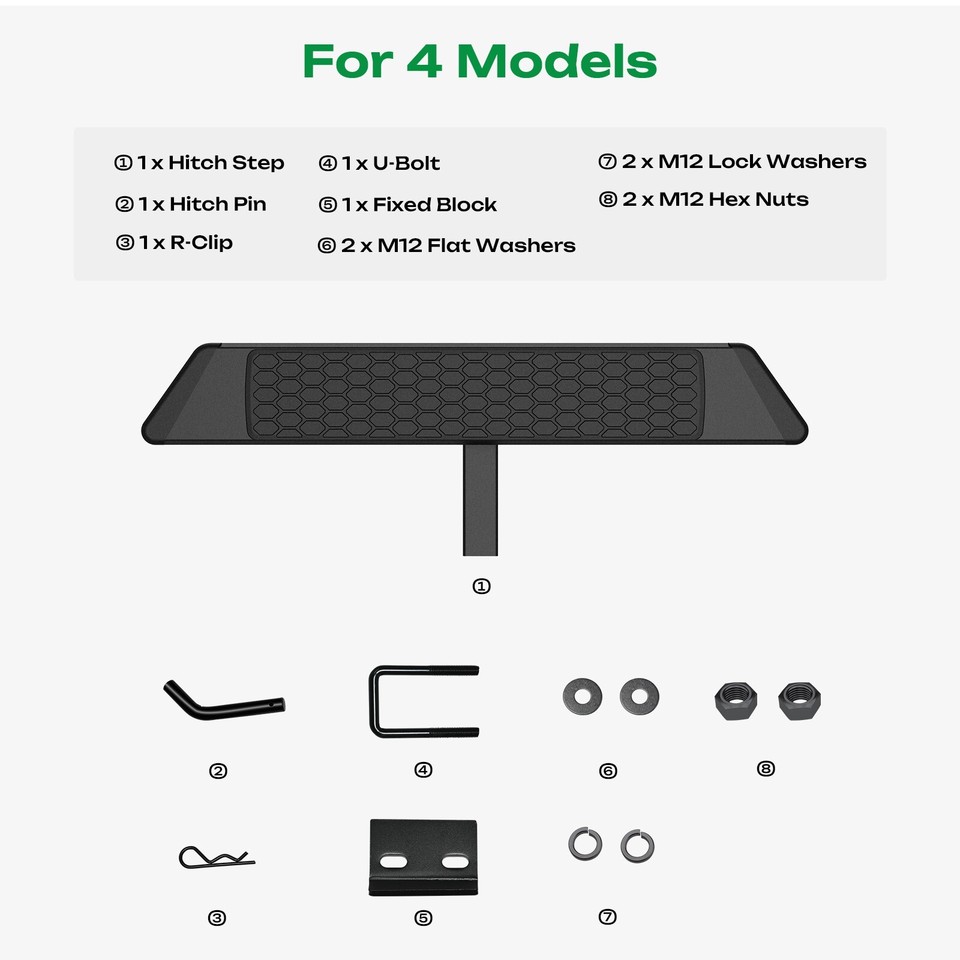 34-x-5-1-trailer-towing-hitch-step-bar-rear-bumper-guard-fit-2-inch