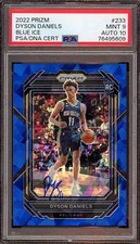 Dyson Daniels 2022 Panini Prizm Blue Ice Rookie Card Auto /125 Psa MINT 9/GEM 10