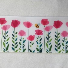 Pretty pink flowers floral inspired Grosgrain ribbon BTY 1   1.5   3  bee