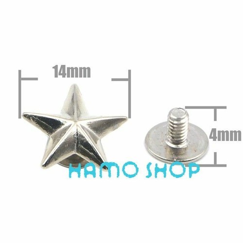 10pcs Metal Star Rivet Studs Buttons Spots Spikes Rivets Leather Crafts Supplies - Picture 10 of 12