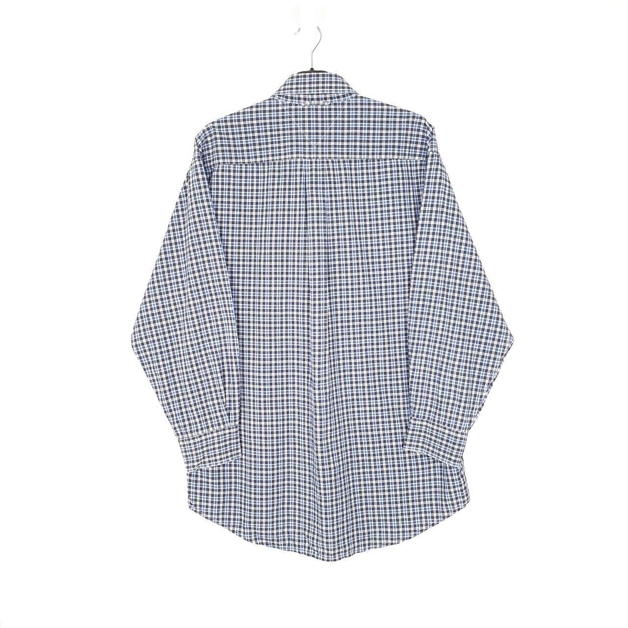 TOMMY HILFIGER Blue Check Shirt Long Sleeve Casual Mens L image 3