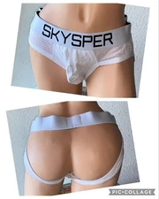 Skysper XXL White backless Nylon Cotton String Bikini Underwear Brief