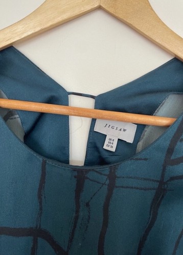 Beautiful Jigsaw Dark Blue And Black Silk Dress. Size 8 ( Generous Sizing) - Picture 5 of 9