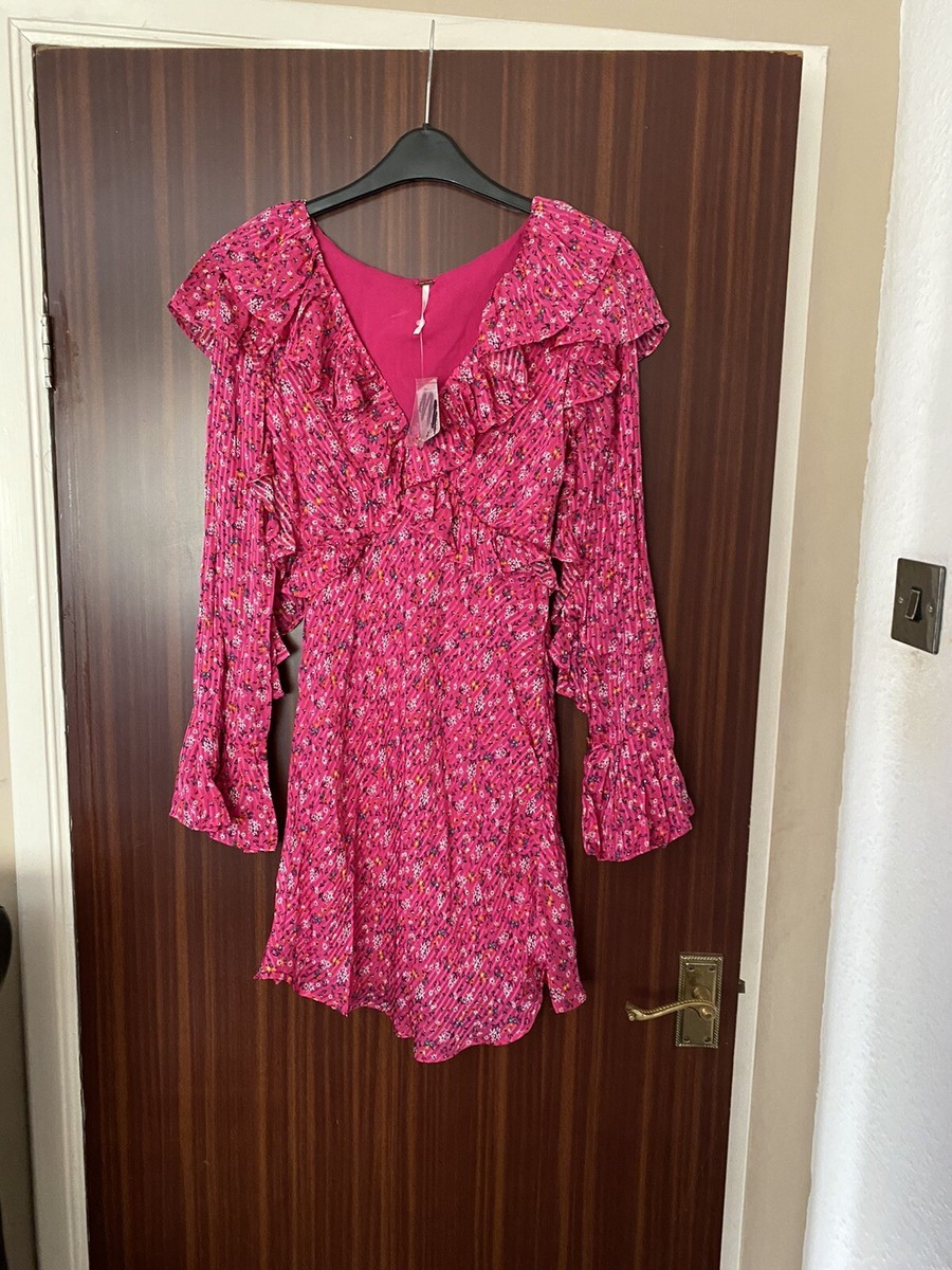 Women's Free People Sweetest Thing Pink Mini Dress Size UK 6 RRP: 140.00