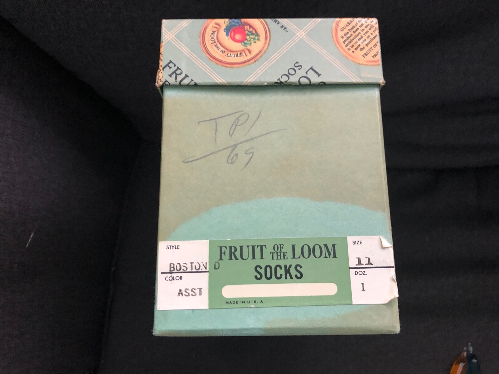 SAOLA CALZINI FRUTTA DEL TELAIO vintage stile Boston SOLO SCATOLA VUOTA