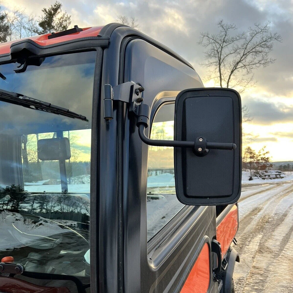 2PCS UTV Tractor Rear View Side Mirrors w/Cab For KUBOTA RTV X1100C