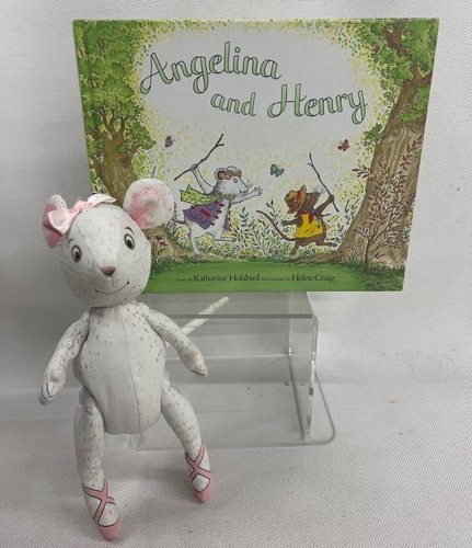 1989 Angelina Ballerina Pluszowa lalka Mysz Połączona Holabird Craig z Henrym KSIĄŻKA