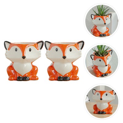  2 Pcs Saftiger Blumentopf Büro Tierpflanzentopf Blumenpot -Ornament