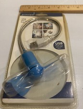 Light Blue USB Personal Personal Flexible Mini Fan by Principal, USB 1.1 or 2.0
