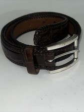 Brighton Men s Size 42 Brown Full Grain Croc Embossed Genuine Leather Belt