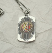 Marvel Comics Avengers "A" Dog Tag Stainless Steel Necklace Pendant New NOS Box