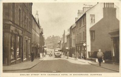 Dumfries Scotland English Street With Cairndale Hotel OLD PHOTO