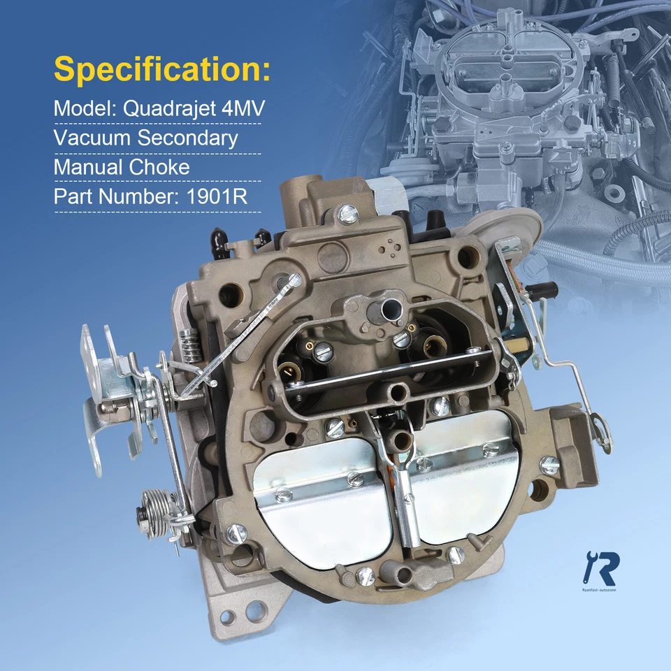 Carburador apto para motores Chevrolet Quadrajet 4MV 327 350 427 454 4 barriles carburador Foto 3 de 4
