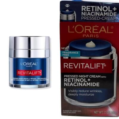 L'Oreal Paris Revitalift Pressed Night Cream w/ Retinol + Niacinamide 1.7 oz New