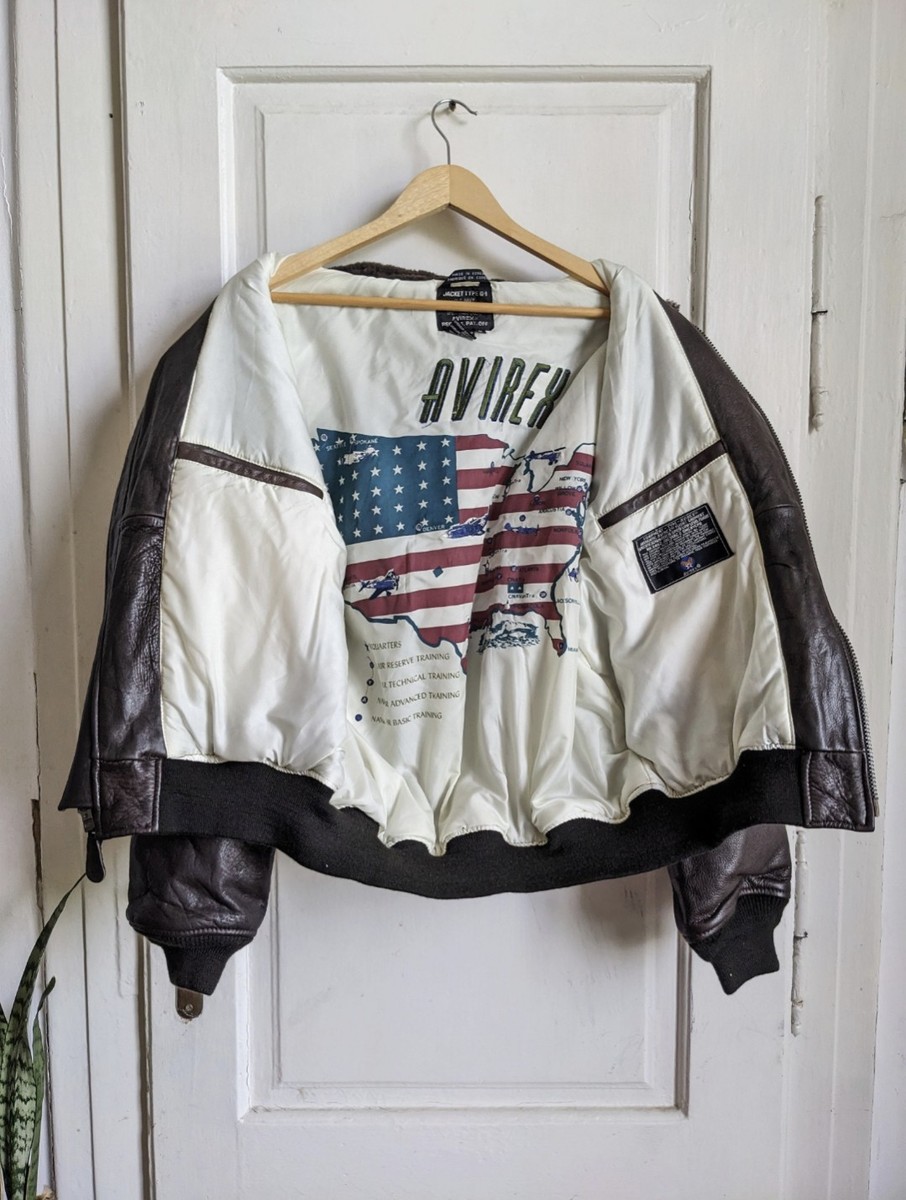 Vintage Avirex Type G-1 Brown Leather Jacket Made in Korea | eBay