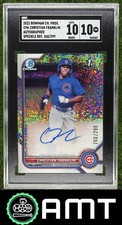 Christian Franklin SGC 10 2022 Bowman Chrome 260/299 Prospect Auto Speckle Cubs
