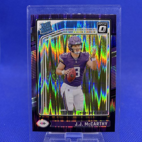 2024 Donruss Optic - J.J. McCarthy - Purple Shock Prizm (RC) - Minnesota Vikings