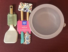 Tabitha Brown Mini Spatula Set For Target+Figment storage bowl W top 5 cup Teal