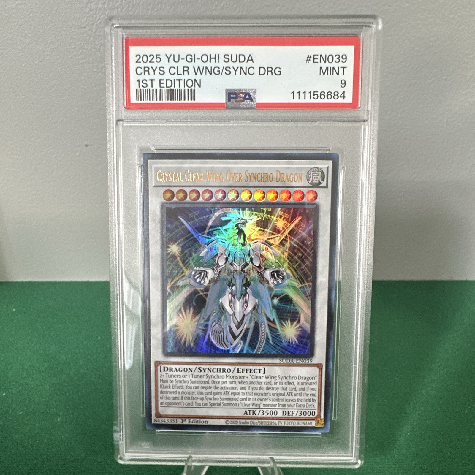 Crystal Clear Wing Over Synchro Dragon SUDA-EN039 (YuGiOh Supreme Darkness) — is it worth grading?