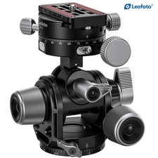 Leofoto G4PROM 4 Way Geared Head with GR-3 Extended Knob Geared Panning Adapter