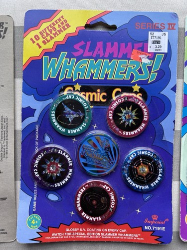 vtg 90s Slammer Whammers! Cosmic Caps Double Dragon Aliens POGS milk caps NOS - Picture 3 of 9