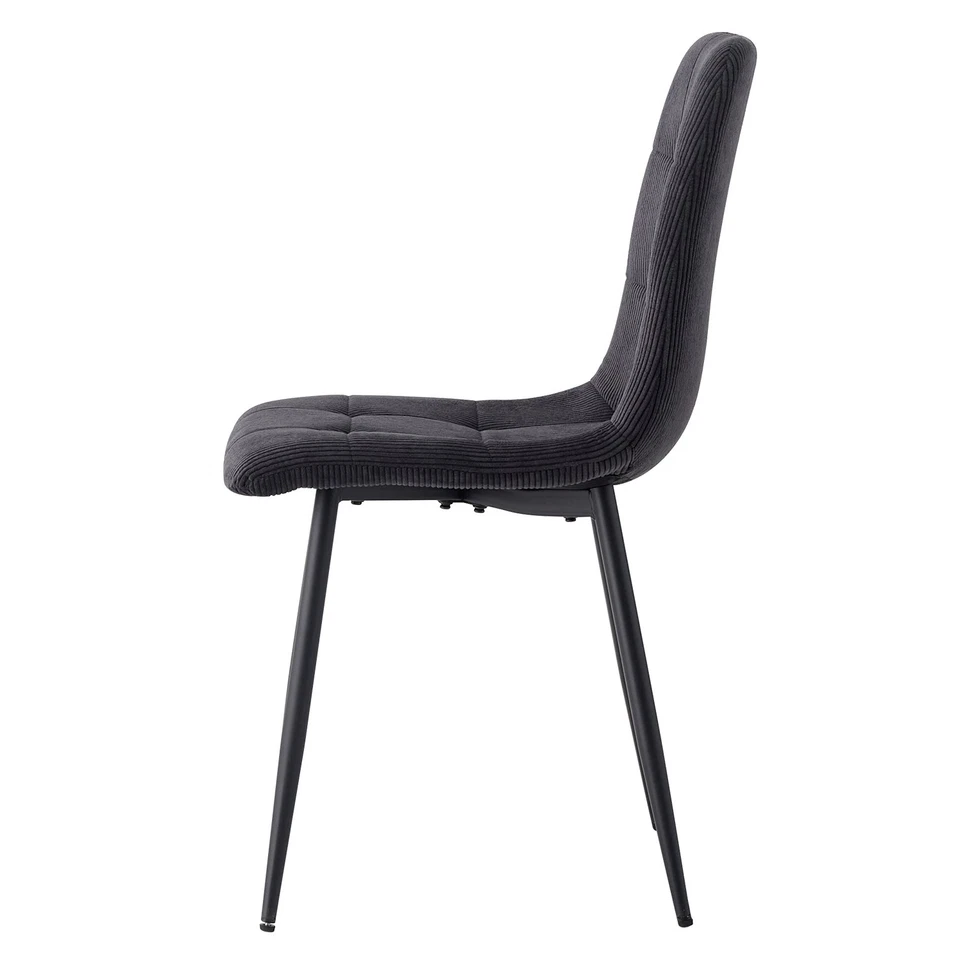 4er Set Esszimmerstuhl Wohnzimmerstuhl Küchenstühle Metallgestell Cord Schwarz - Bild 4 von 4