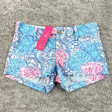 Lilly Pulitzer Walsh Shorts 0 NWT Blue Haven Raising Shells Beachy Vacation