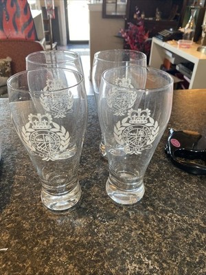 Ralph Lauren Classic Crest Pilsner 7.5  Beer Glasses Set Of 4