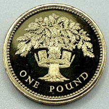 1987 £1 One Pound Coin Oak Tree Brilliant Uncirculated BUNC UK Royal Mint Issued