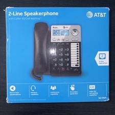   AT T Corded Telephone with Caller ID - Silver/Black AT ML17929 .