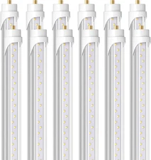 Barrina 8 Foot LED Bulbs, 44W 5500Lm 6500K, Super Bright, T8 T10 T12 LED Tube Li