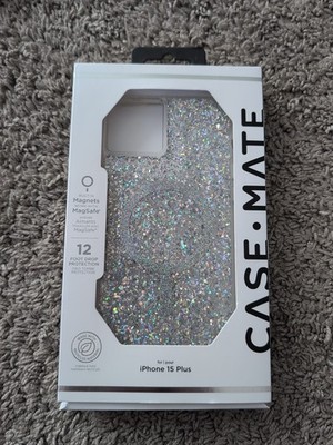 Casemate Twinkle Disco MagSafe Case For iPhone 15 Plus, Silver Glitter
