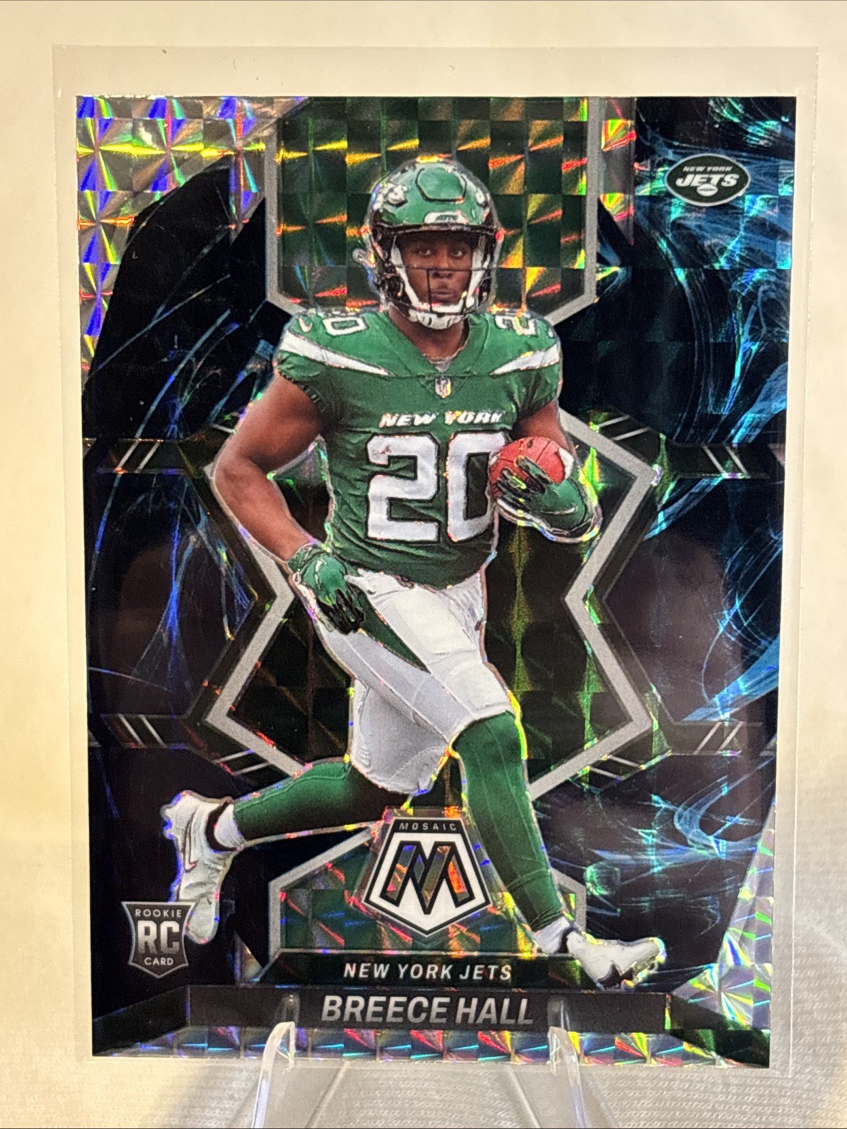 2022 Panini Mosaic - Rookies Breece Hall #307 Genesis Mosaic Prizm (RC) Jets