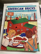 Original Boxed 1940s American bricks by Halsam Set No 60 110 Total PCs, Instruct