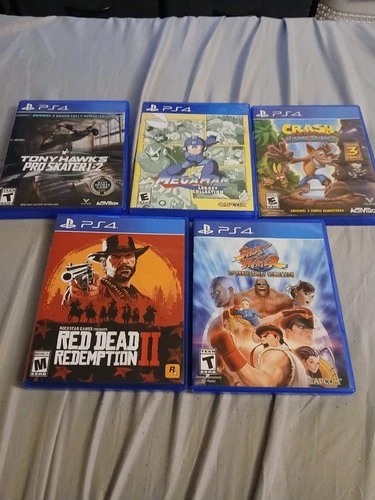 Tony Hawk, Mega Man, Crash Bandicoot, Red Dead, Street Fighter PS4 Game Lot