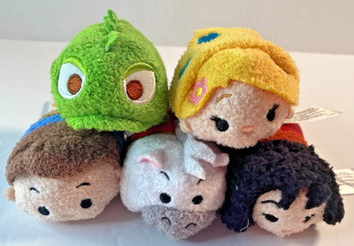 Disney Tsum Tsum Tangled Plush Lot 5 Bundle Rapunzel Pascal Flynn Maximus