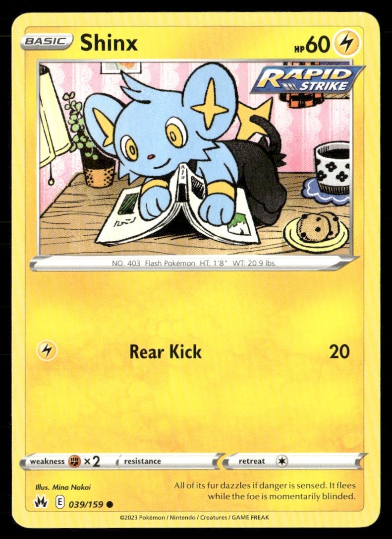 Shinx (39) Crown Zenith 039/159 Common Normal Pokemon TCG NM