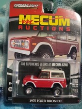 Greenlight Mecum Auctions 1975 Ford Bronco Red/White 