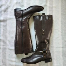 Talbot's brown genuine leather knee-high boots