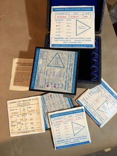 Vintage Gardner Laboratory Specular Gloss Calibration Standards Set w/ Case - product listing photo