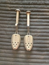 Vintage Pair of Hammered Metal Shoe Forms Stretchers Adjustable