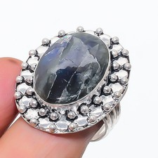 Labradorite Gemstone Handmade 925 Sterling Silver Jewelry Ring Size 6 p015