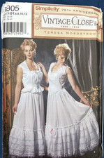 SIMPLICITY 5905 VTG COSTUME SEWING PATTERNS WOMEN 6,8,10,12 REENACTMENT NEW